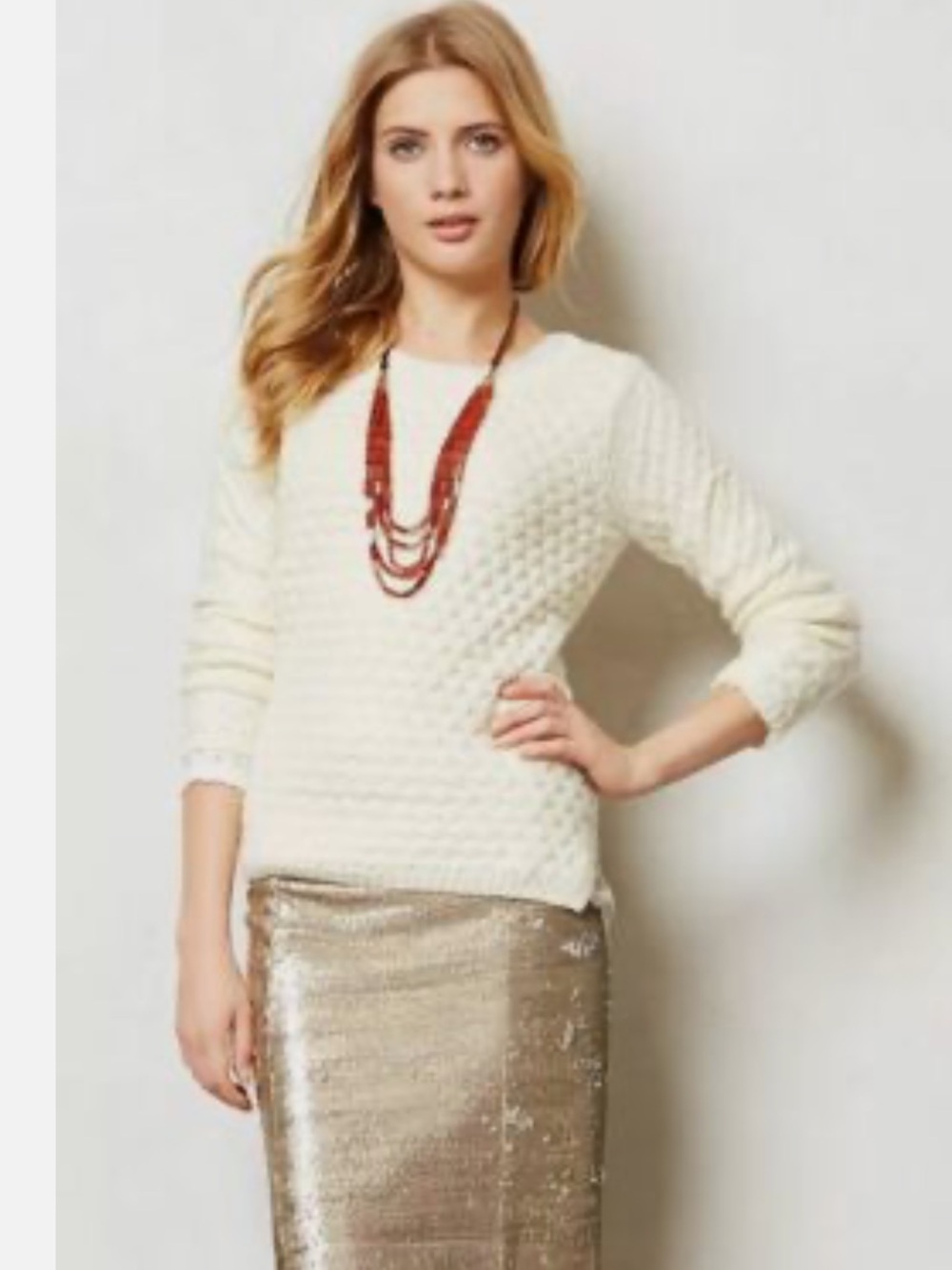 Anthropologie Field Flower Wool Blend Sweater Sz XS